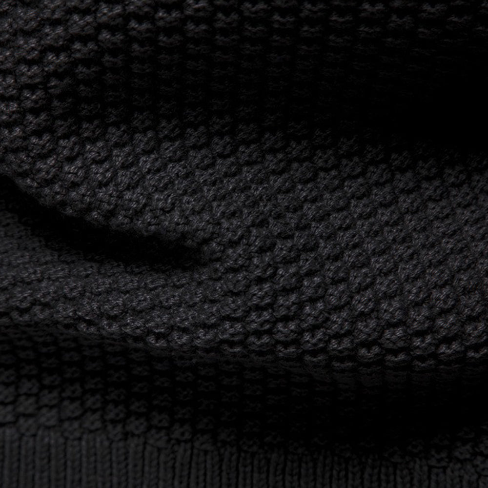 Men’s Zip-Up Stand Collar Cable Knit Sweater