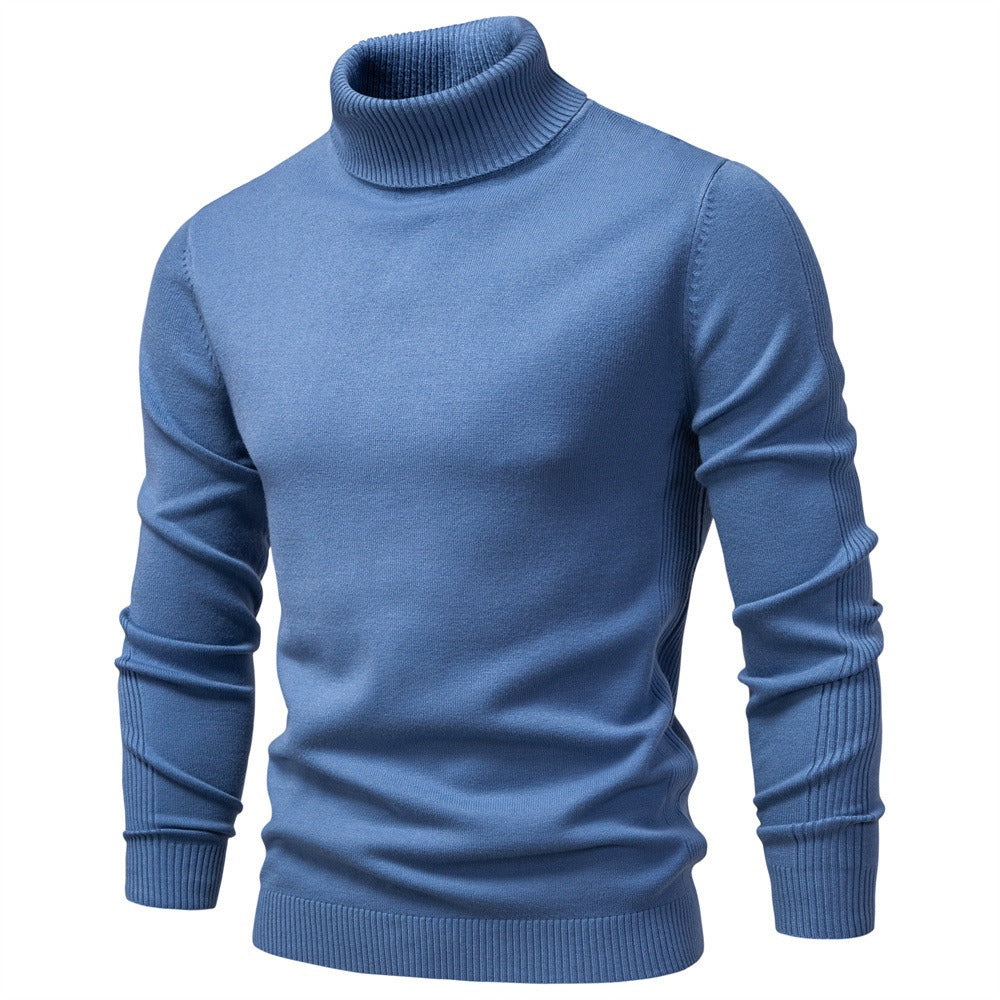 Men’s Solid Color Turtleneck Knit Sweater