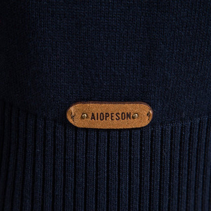 Men’s Striped Mock Neck Pullover Sweater