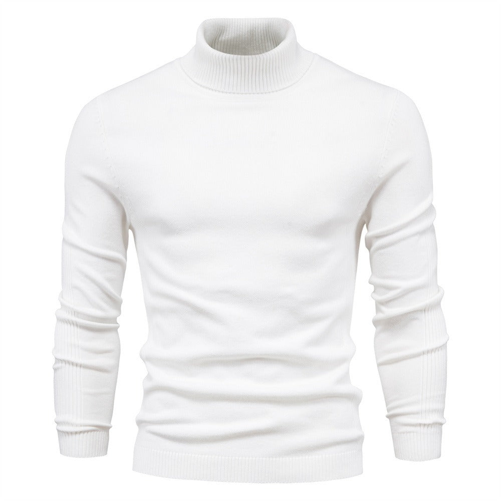 Men’s Solid Color Turtleneck Knit Sweater