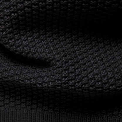 Men’s Zip-Up Stand Collar Cable Knit Sweater