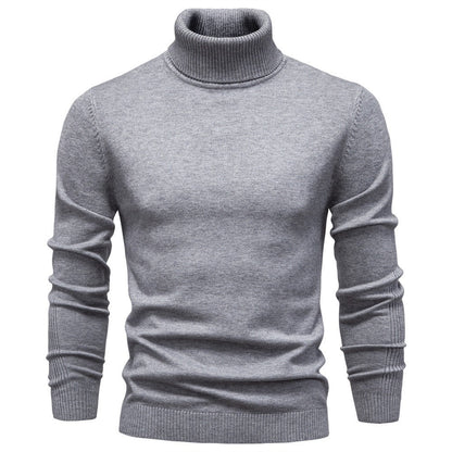 Men’s Solid Color Turtleneck Knit Sweater