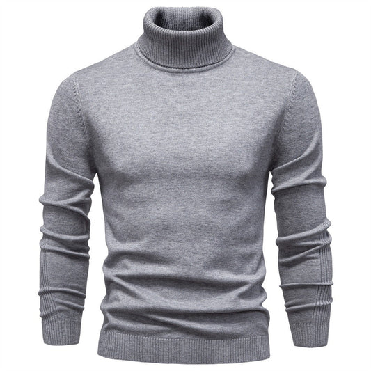Men’s Solid Color Turtleneck Knit Sweater