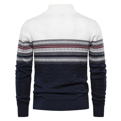 Men's Half-Zip Stand Collar Polo Sweater