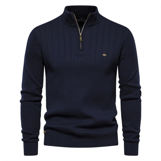 Men's Casual Half-Zip Turtleneck Sweater