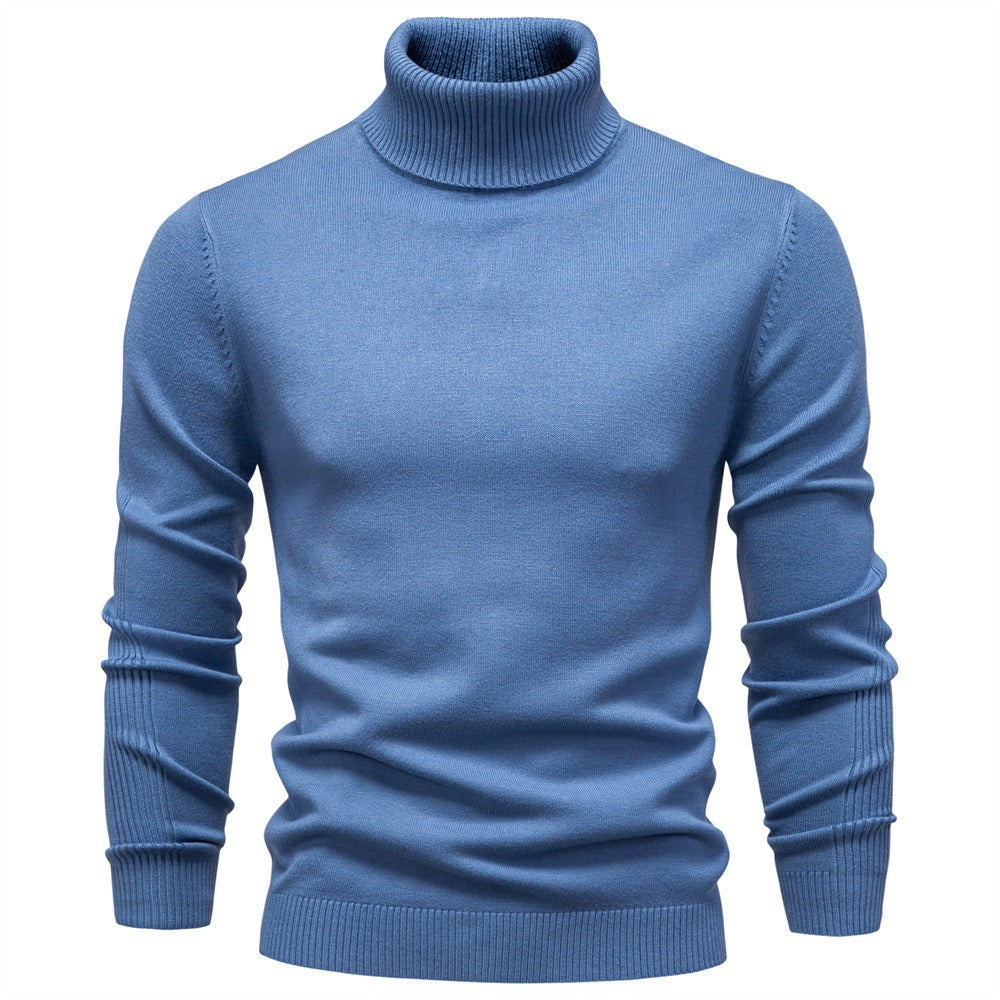 Men’s Solid Color Turtleneck Knit Sweater