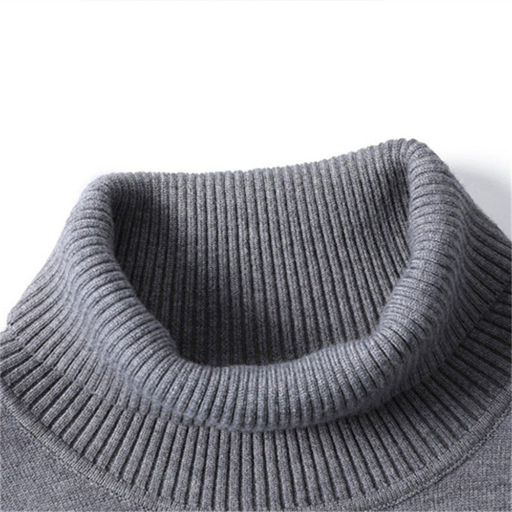 Men’s Solid Color Turtleneck Knit Sweater
