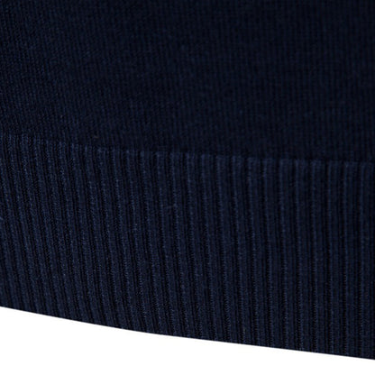 Men’s Striped Mock Neck Pullover Sweater