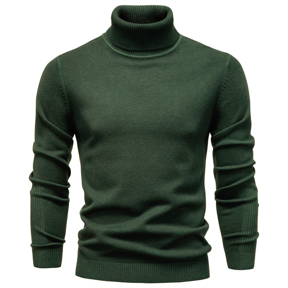 Men’s Solid Color Turtleneck Knit Sweater