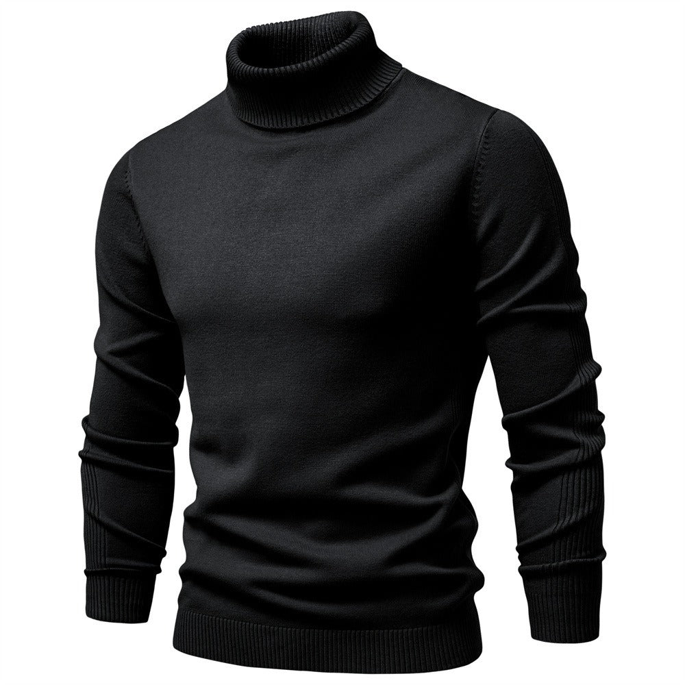 Men’s Solid Color Turtleneck Knit Sweater