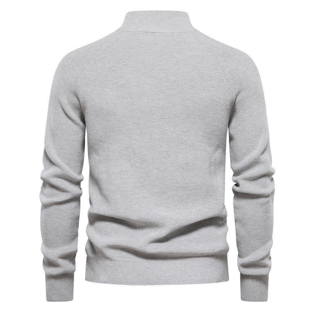 Men's Half-Zip Turtleneck Sweater