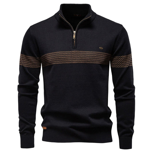 Men's Stand-collar Half-zip Sweater