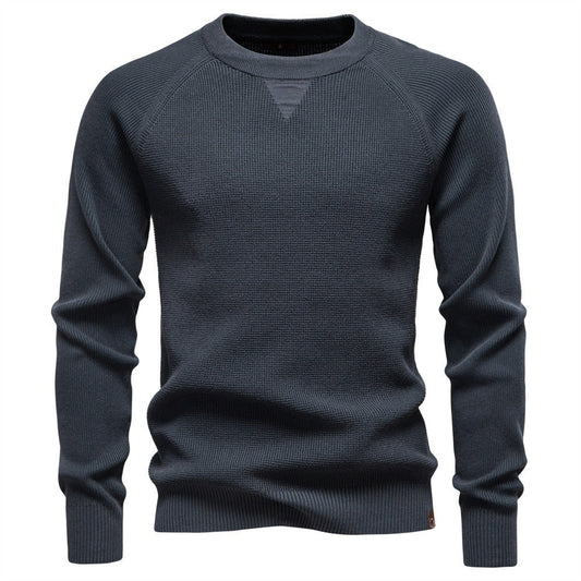 Men's Crew Neck Solid Color Sweater